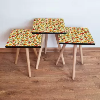 Set masute 3 piese, Leona, 3SHP248, Multicolor imagine