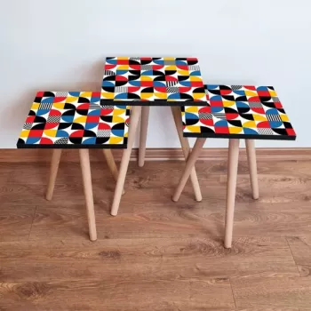 Set masute 3 piese, Leona, 3SHP276, Multicolor imagine