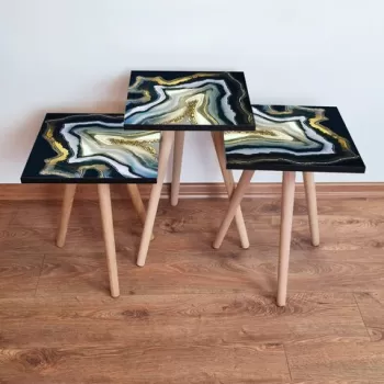 Set masute 3 piese, Leona, 3SHP286, Multicolor imagine