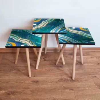 Set masute 3 piese, Leona, 3SHP287, Multicolor imagine