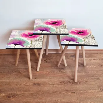 Set masute 3 piese, Leona, 3Shp300, Multicolor imagine