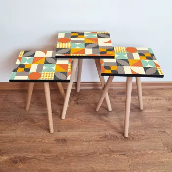 Set masute 3 piese, Leona, 3Shp322, Multicolor imagine