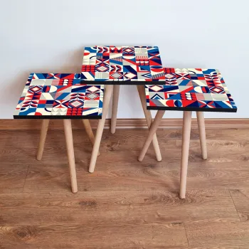 Set masute 3 piese, Leona, 3Shp323, Multicolor imagine