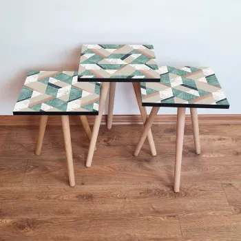 Set masute 3 piese, Leona, 3Shp330, Multicolor imagine