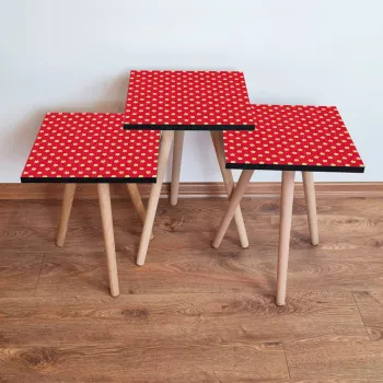 Set masute 3 piese, Leona, 3Shp337, Rosu / galben imagine