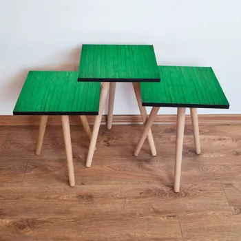 Set masute 3 piese, Leona, 3Shp342, Verde imagine