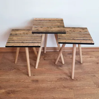 Set masute 3 piese, Leona, 3Shp344, Maro imagine