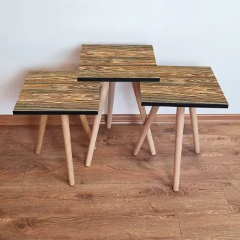 Set masute 3 piese, Leona, 3Shp345, Maro imagine