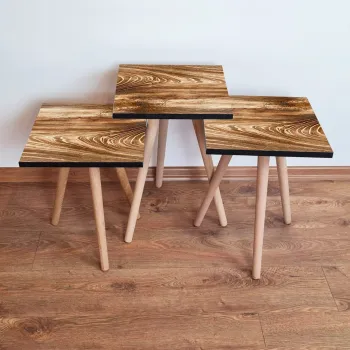 Set masute 3 piese, Leona, 3Shp346, Maro imagine