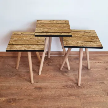 Set masute 3 piese, Leona, 3Shp348, Camel imagine