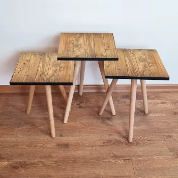 Set masute 3 piese, Leona, 3Shp353, Maro imagine