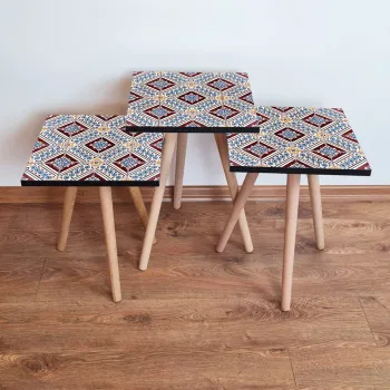 Set masute 3 piese, Leona, 3Shp36, Multicolor imagine