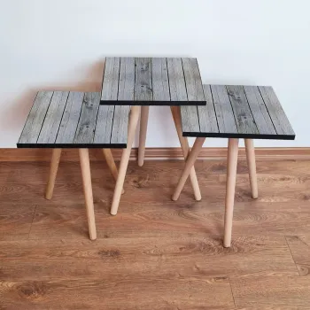 Set masute 3 piese, Leona, 3Shp363, Gri imagine