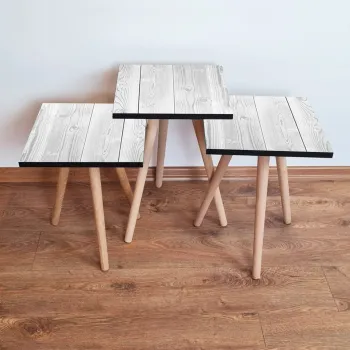 Set masute 3 piese, Leona, 3Shp364, Alb imagine