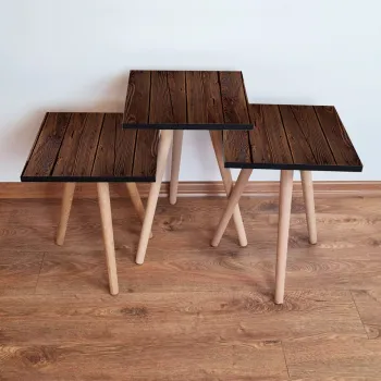 Set masute 3 piese, Leona, 3Shp365, Maro imagine