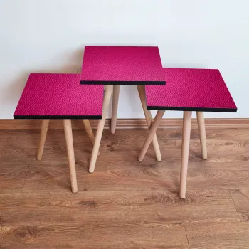 Set masute 3 piese, Leona, 3Shp366, Fucsia imagine