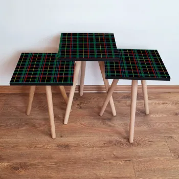 Set masute 3 piese, Leona, 3Shp367, Negru / Rosu / Verde / Galben imagine