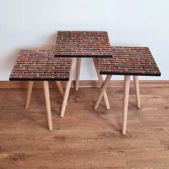 Set masute 3 piese, Leona, 3Shp372, Maro imagine