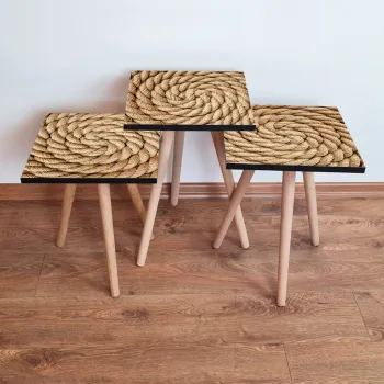 Set masute 3 piese, Leona, 3Shp374, Bej imagine