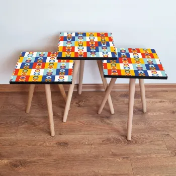 Set masute 3 piese, Leona, 3Shp375, Multicolor imagine