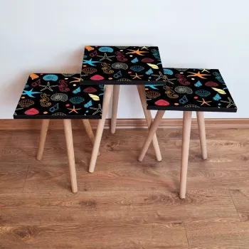 Set masute 3 piese, Leona, 3Shp376, Multicolor imagine