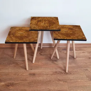 Set masute 3 piese, Leona, 3Shp379, Maro imagine