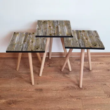 Set masute 3 piese, Leona, 3Shp381, Maro imagine