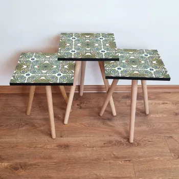 Set masute 3 piese, Leona, 3Shp39, Multicolor imagine