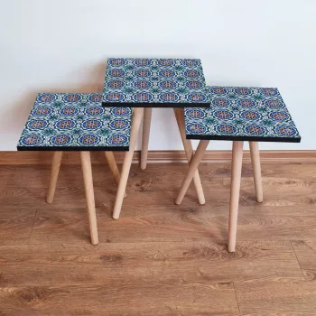 Set masute 3 piese, Leona, 3Shp50, Multicolor imagine