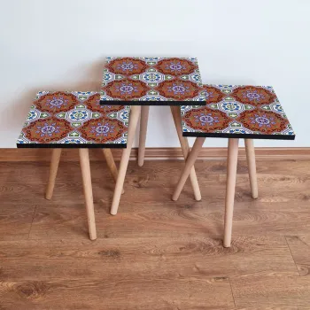 Set masute 3 piese, Leona, 3Shp51, Multicolor imagine