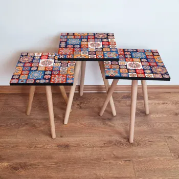 Set masute 3 piese, Leona, 3Shp7, Multicolor imagine