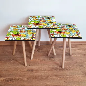 Set masute 3 piese, Leona, 3Shp9, Multicolor imagine