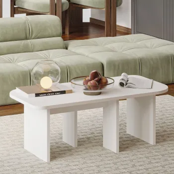 Set masute de cafea, Hanah Home, Iris, PAL, Alb imagine