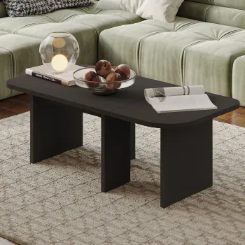 Set masute de cafea, Hanah Home, Iris, PAL, Antracit imagine