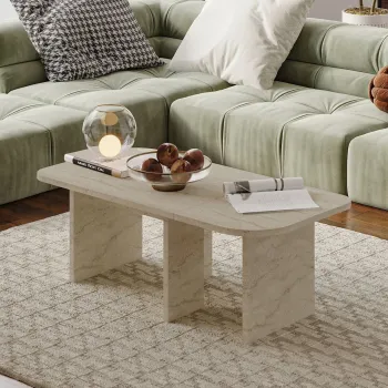 Set masute de cafea, Hanah Home, Iris, PAL, Travertin imagine