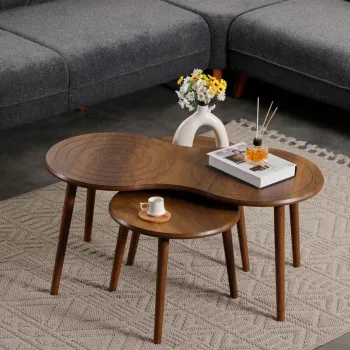 Set masute de cafea, Hanah Home, Marlo, MDF , Maro imagine