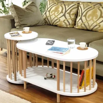 Set masute de cafea, Hanah Home, Peka111-125, PAL, Alb imagine