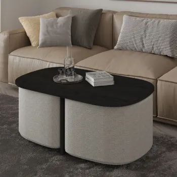 Set masute de cafea, Hanah Home, Twin, PAL, Negru imagine