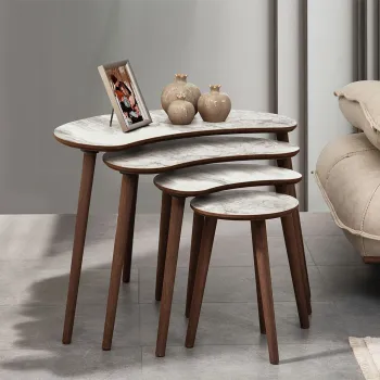 Set masute Nesting 4 piese, Hanah Home, Moon, Alb imagine