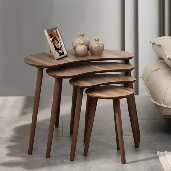 Set masute Nesting 4 piese, Hanah Home, Moon, Maro imagine