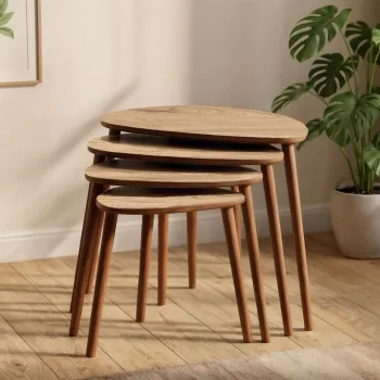 Set masute Nesting 4 piese, Hanah Home, Nora, Stejar imagine