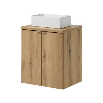Set mobiler baie, dulap cu lavoar, 50 cm D Un Gaja, Nova Oak, Comad, PAL laminat, stejar coast evoke imagine