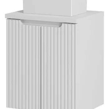 Set mobiler baie, dulap cu lavoar, 50 cm D Un Gaja, Nova White, Comad, MDF/PAL laminat, alb mat imagine