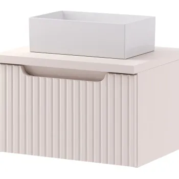 Set mobiler baie, dulap cu lavoar, 50 cm Gaja, Nova Cashmere, Comad, MDF/PAL laminat, casmir mat imagine