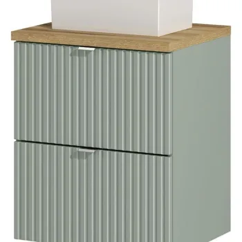Set mobiler baie, dulap cu lavoar, 50 cm, Line Reed Green Oak, Comad, MDF/PAL laminat, verde reed imagine