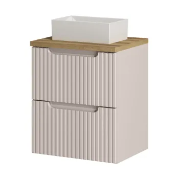 Set mobiler baie, dulap cu lavoar, 50 cm S Un Gaja, Nova Cashmere Oak, Comad, MDF/PAL laminat, casmir mat imagine