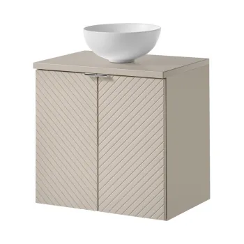 Set mobiler baie, dulap cu lavoar, 60 cm D Un Domi, Viva Cashmere, Comad, MDF/PAL laminat, casmir mat imagine