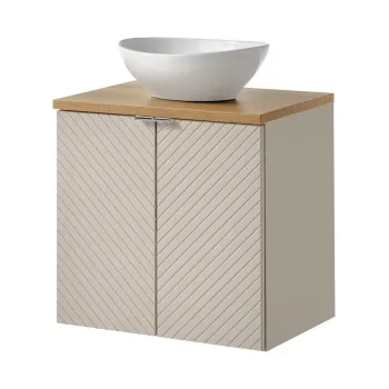 Set mobiler baie, dulap cu lavoar, 60 cm D Un Domi, Viva Cashmere Oak, Comad, MDF/PAL laminat, casmir mat imagine