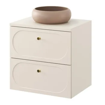 Set mobiler baie, dulap cu lavoar, 60 cm, Donna Sand, Comad, MDF/PAL laminat, nisipiu imagine