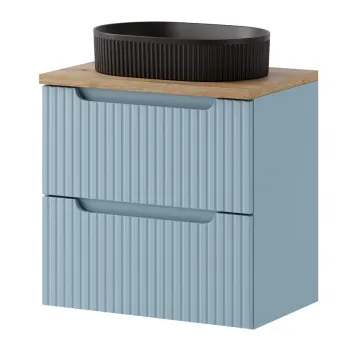 Set mobiler baie, dulap cu lavoar, 60 cm S Un Beyond, Nova Denim Oak, Comad, MDF/PAL laminat, denim imagine
